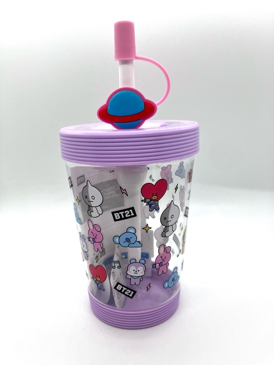 bt21 Other - BT21 x Miniso Purple and Clear Tumbler with Straw, New